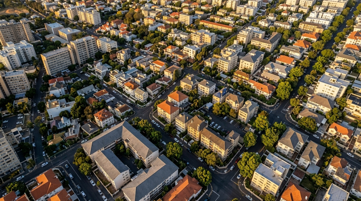 Aerial view of a Cape Town suburb